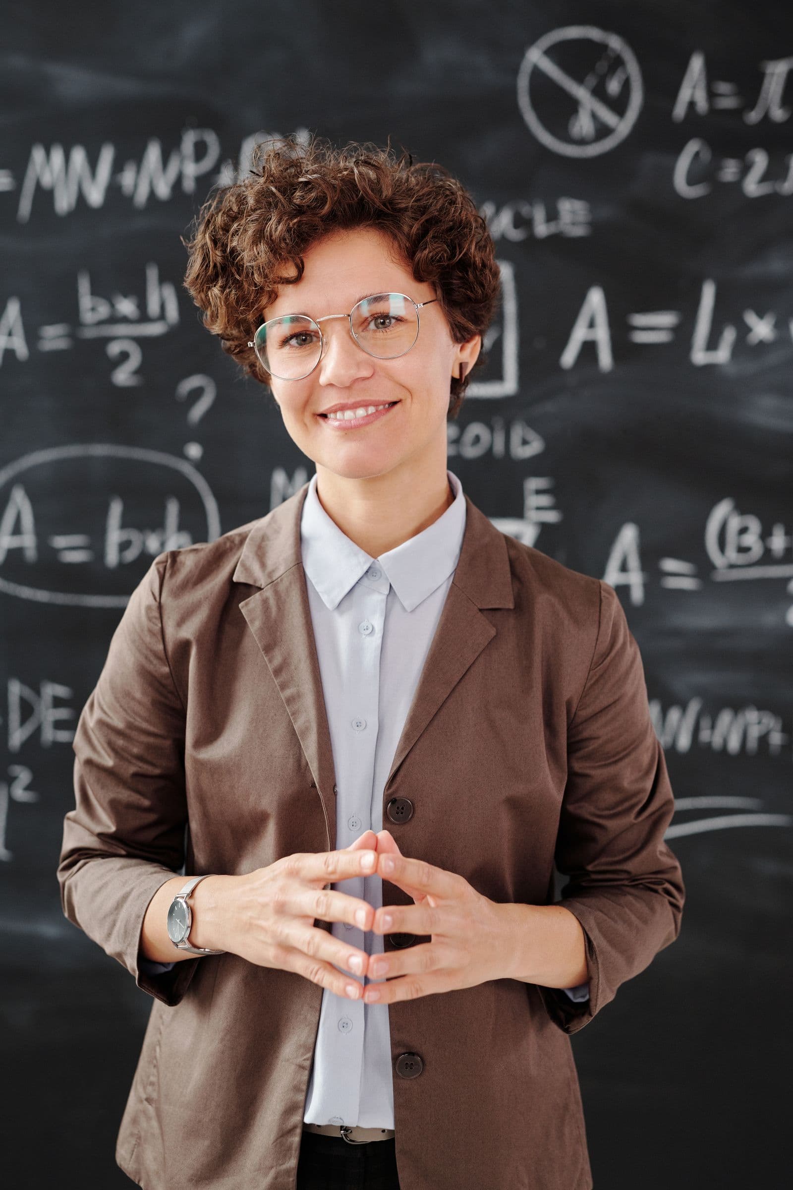 A teacher working with a class